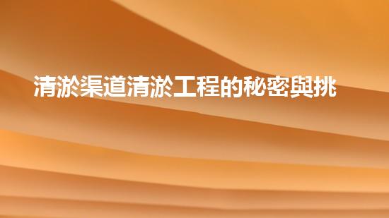清淤渠道清淤工程的秘密與挑戰(zhàn)：如何高效應(yīng)對(duì)水體污染征詢題？